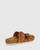 Anaco Tan Leather Double Strap Cork Slide 