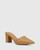 Peppi Camel Quilted Leather Block Heel Mule. 