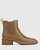 Fido Utility Khaki Leather Gusset Ankle Boot 