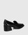 Oriana Black Patent Block Heel Loafer 