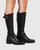 Braxton Black Leather With Elastic Long Boot 