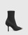 Hattico Black Nylon and Embossed Leather Ankle Boot 