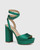 Wilora Emerald Recycled Satin Platform Heel Sandal  