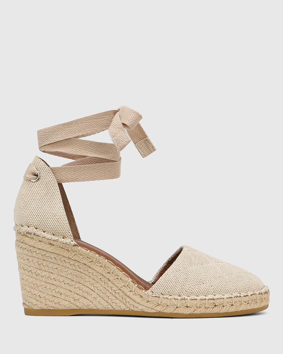 Zealand Natural Textile Wedge Heel Espadrille