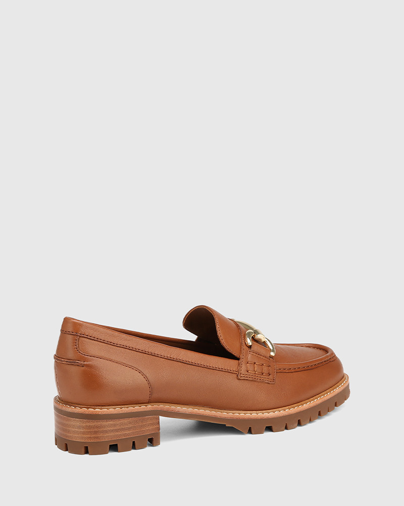 Emmie Dark Cognac Leather Loafer