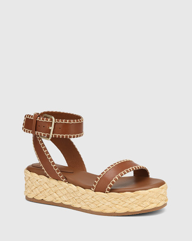 Lierre Bark Leather Flatform Sandal