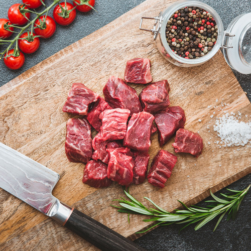 British Wagyu Stewing Beef 1kg raw cubes