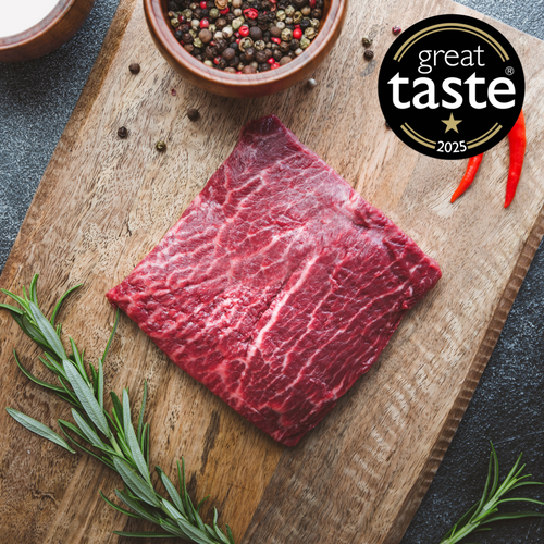 British Wagyu Flat Iron Steak 227g grass-fed fresh-cut raw beef