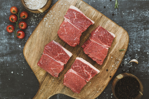 Cooked British Wagyu Minute Rump Steak plated