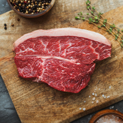 British Wagyu Rump Sharing Steak 20oz raw marbled beef