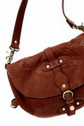 [Sample] Donatello, brown leather handbag with shoulder strap