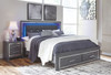 Lodanna Gray 5 Pc. Dresser, Mirror & King Panel Bed with Storage