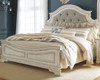 Realyn Two-tone 5 Pc. Dresser, Mirror & Queen UPH Panel Bed