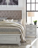 Kanwyn Whitewash 7 Pc. Dresser, Mirror, Queen Panel Upholstered Bed & 2 Nightstands