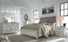 Kanwyn Whitewash 8 Pc. Dresser, Mirror, Chest, Queen Panel Upholstered Bed & 2 Nightstands