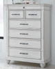 Kanwyn Whitewash 8 Pc. Dresser, Mirror, Chest, Queen Panel Bed with Storage & 2 Nightstands