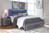 Lodanna Gray King Panel Bed with Storage