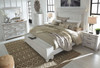 Kanwyn Whitewash King Panel Upholstered Bed with Storage