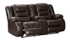 Vacherie Chocolate Double Reclining Loveseat w/Console