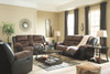 Earhart Chestnut REC Sofa, Double REC Loveseat with Console & Rocker Recliner