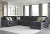 Eltmann Slate LAF Sofa with Corner Wedge, Armless Loveseat, Armless Chair & RAF Corner Chaise Sectional