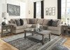Bovarian Stone LAF Sofa with Corner Wedge, Armless Chair & RAF Loveseat Sectional