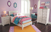 Paxberry Whitewash Twin Panel Bed, Dressing Chest & Nightstand