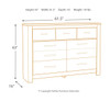 Bellaby Whitewash 6 Pc. Dresser, Mirror, Chest, King Panel Headboard & 2 Nightstands
