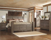 Juararo Dark Brown 7 Pc. Dresser, Mirror, California King Poster Bed & 2 Nightstands