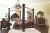 North Shore Dark Brown 9 Pc. Dresser, Mirror, California King Poster Bed with Canopy & 2 Nightstands