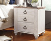 Willowton Whitewash 7 Pc. Dresser, Mirror, King Panel Bed & 2 Nightstands