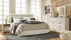 Bellaby Whitewash 7 Pc. Dresser, Mirror, Chest, King Panel Headboard with Bolt on Bed Frame & 2 Nightstands