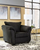 Darcy Black Chair with Ottoman