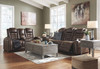 Game Zone Bark Power Reclining Sofa with ADJ HDRST & Power Reclining Loveseat CON/ADJ HDRST