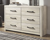 Cambeck Whitewash 8 Pc. Dresser, Mirror, Chest & Full Panel Bed with 2 Storages