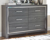 Lodanna Gray 6 Pc. Dresser, Mirror, Full Panel Bed & Nightstand