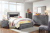 Lodanna Gray 5 Pc. Dresser, Mirror & Full Panel Bed with Storage