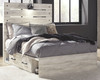 Cambeck Whitewash Full Panel Bed with Side Storage