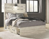 Cambeck Whitewash Full Panel Bed with 2 Storages