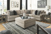 Bovarian Stone LAF Loveseat, Armless Chair, RAF Sofa with Corner Wedge Sectional & Ottoman