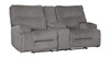 Coombs Charcoal Double Reclining Loveseat w/Console