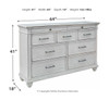 Kanwyn Whitewash 6 Pc. Dresser, Mirror, Chest & Queen UPH Storage Bed