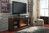 Chanceen Dark Brown 60 TV Stand with Electric Fireplace