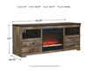 Trinell Brown LG TV Stand with Fireplace Insert Glass/Stone
