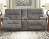 Coombs Charcoal 2 Seat Reclining Power Sofa & Double Reclining Power Loveseat with Console