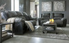 Earhart Slate Reclining Sofa & Double Reclining Loveseat with Console
