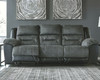 Earhart Slate Reclining Sofa & Double Reclining Loveseat with Console