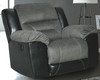 Earhart Slate Reclining Sofa, Double Reclining Loveseat with Console & Rocker Recliner
