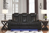 Party Time Midnight Power Reclining Sofa with ADJ Headrest & Power Reclining Loveseat/CON/ADJ HDRST