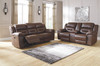 Stoneland Chocolate Reclining Power Sofa & Double Reclining Power Loveseat with Console